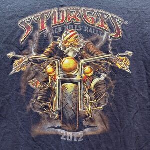 Sturgis Motorcycle Rally T-Shirt Mens Size Large 2012 Black Hills‎ Rally